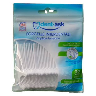 Зубна нитка з тримачем DENTASK forcelle 32 шт. 5996 фото
