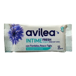 Вологі серветки для інтимної гігієни освіжаючі AVILEA salv.int.freschezza 12 шт. 5867 фото