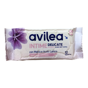 Вологі серветки для інтимної гігієни делікатні AVILEA salv.int.delicate 12 шт. 5868 фото