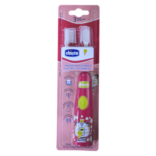 Зубна щітка електрична на батарейках дитяча CHICCO spazz.el.rosa panda 3y 6783 фото