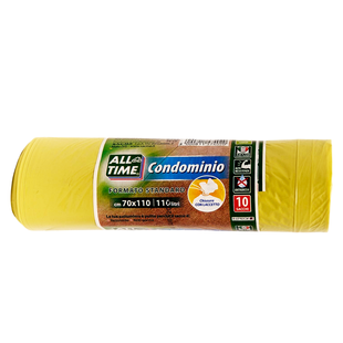 Пакети для сміття 110 л. ALL TIME sacco cond.giallo 70x11010 шт. 5350 фото