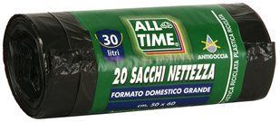 Пакети для сміття 30 л. ALL TIME sacco patt nero 50x60x20 rotolo 20 шт. 5355 фото