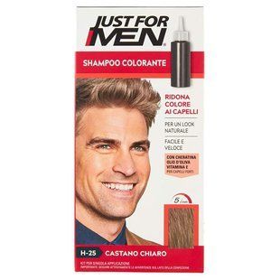 Шампунь-фарба для волосся для чоловіків n.25 світло-каштановий JUST FOR MEN 25 shampo castano chiaro 5622 фото