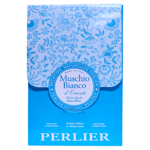 Подарунковий набір піна для ванни / крем для рук PERLIER set bagnosciuma ml 500 + cr mani ml 100 musc.bianco 8022 фото