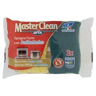 Губки кухонні ARIX spugna forte con antibatterico master clean 2 pz 8798 фото