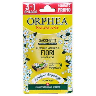 Освіжувач в гардероб проти молі пакетики ORPHEA salvalana casset.p3 fiori 4 шт. 5479 фото