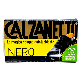 Губка для догляду за взуттям чорна CALZANETTO spugna autol. nero 3243 фото
