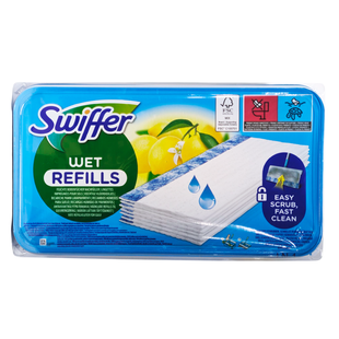 Вологі зміння серветки для швабри цитрусова свіжість SWIFFER panni umidi lavapavimenti citrus fresh 10 шт. 7378 фото