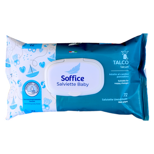 Вологі серветки дитячі SOFFICE salviette baby x 72 talco a.ve 72 шт. 4931 фото