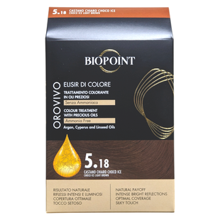 Фарба для волосся n.5.18 світлий каштан з шоколадно-морозним відтінком BIOPOINT orov.cast.ch.ice 5,18 2819 фото