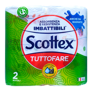 Рушники паперові 2-шарові SCOTTEX tuttofare 2rot 2 шт. 3539 фото