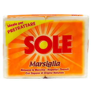 Мило для прання та виведення плям SOLE marsiglia bianco 2 шт. 500 г. 4368 фото
