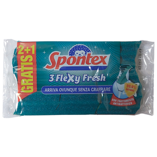 Губки кухонні SPONTEX spugna+abr. flexy fresh 2+1 antibatter 6966 фото