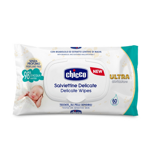 Вологі серветки дитячі делікатні CHICCO salv.baby delicate 60 шт. 8750 фото