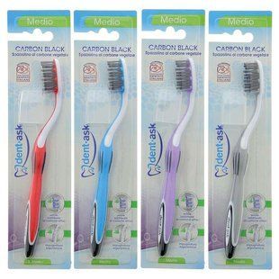Зубна щітка середньої жорсткості DENTASK spazz.carbon blk 1 шт. 6005 фото
