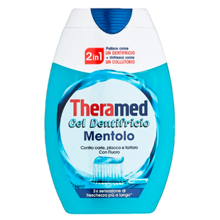 Зубна паста-гель 2в1 з ефектом ополіскувача THERAMED dentif&collut.mentolo 75 мл. 1375 фото