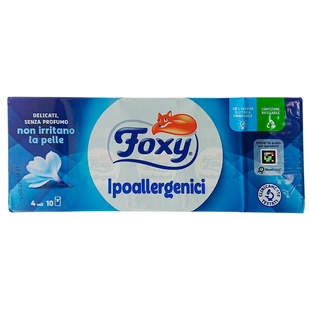 Паперові носові хустинки 4-шарові FOXY fazz. 10 шт. 4627 фото