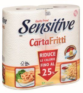 Рушники паперові 3-шарові SENSITIVE carta fritti x 2 rot.150 відр. 2 шт. 5239 фото