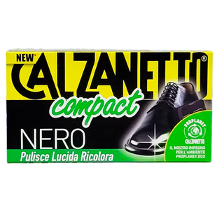 Губка для догляду за взуттям CALZANETTO compact spugna autolucidante nero 1 pz 7087 фото