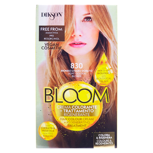 Фарба для волосся n.830 світло-русявий золотистий bloom DIKSON 830 biondo ch dorato crema color. 4754 фото