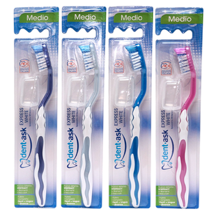 Зубна щітка середньої жорсткості DENTASK spazz.express white md 1 шт. 6006 фото
