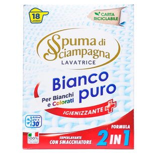 Пральний порошок для білих речей spuma di sciamp. polvere lavatr.18 mis 2in1 bianco puro18 прань 1000 г. 4152 фото