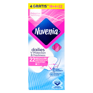 Гігієнічні прокладки щоденні NUVENIA p/s an.ripieg. 22 шт. 4997 фото