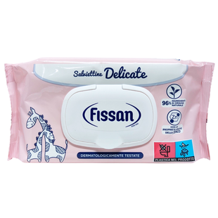 Вологі серветки дитячі FISSAN baby salv.delicate 65 шт. 3164 фото