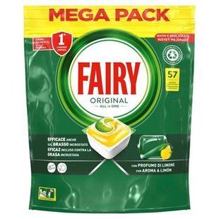 Капсули для посудомийнoї машини FAIRY caps x 57 original lemon all in one 6252 фото