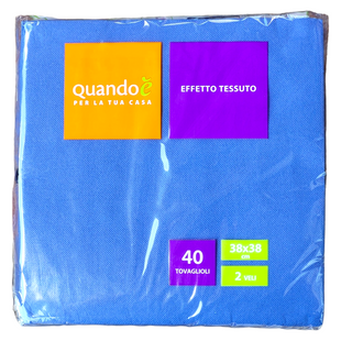 Серветки столові QUANDOE tovaglioli blu 2v 38x38 pz40 6610 фото