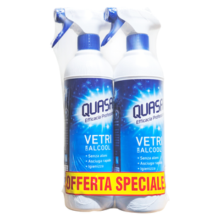 Засіб для чищення скляних поверхонь QUASAR QUASAR 580 ml vapos vetri x2 bipack (1160 ml) 7089 фото