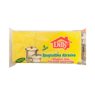 Губки кухонні DILLY spugna+fibra verde con impugnatura 3 шт. 5294 фото