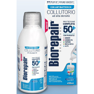 Ополіскувач для ротової порожнини BIOREPAIR colluttorio ml 450 protezione completa 50+ anni 8707 фото