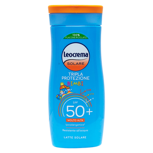 Молочко сонцезахисне дитяче LEOCREMA abbronzante latte solare 200 ml bimbi fp50+ 8561 фото