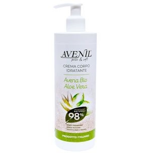 Крем для тіла зволожуючий avenil crema corpo idrat latte avena e aloe 400 мл. 7455 фото